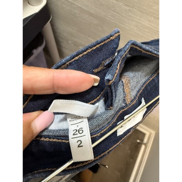 Loft Womens Dark Wash Distressed Ankle Skinny Jeans‎ Size 26 Frayed Hem - Picture 3 of 10